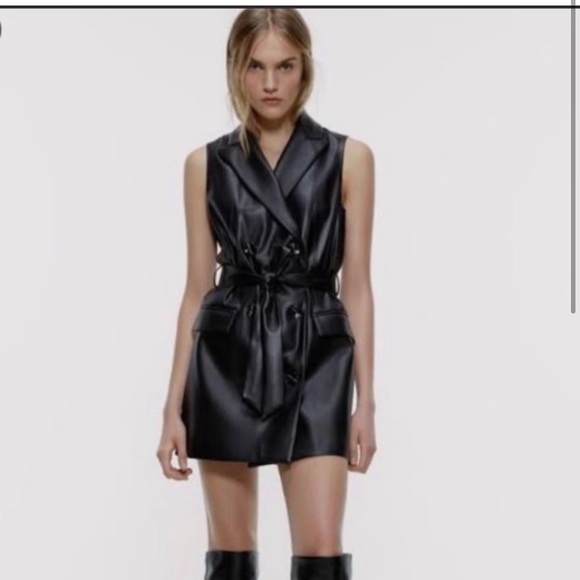 ZARA FAUX LEATHER VEST - Picture 2 of 11